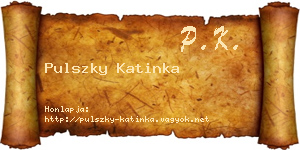 Pulszky Katinka névjegykártya